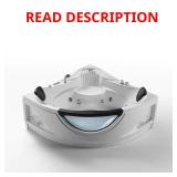 Acrylic Corner Whirlpool Bathtub - White