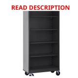 Metal 5-Shelf Cart Bookcase, Black