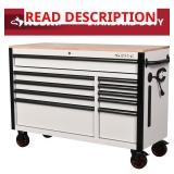 52 in. 10-Drawer Workbench with Wood Top