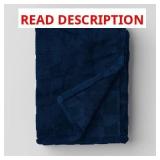 Geometric Jacquard Faux Shearling Throw Navy
