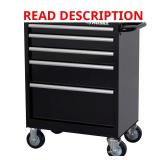27 in. W 5-Drawer Glass Black Cabinet