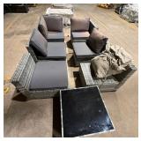 Gray Outdoor Seats w Table