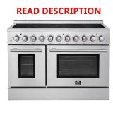 Paolo 48" Electric Range, 6.7 cu ft black & gold