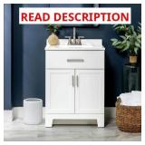 Thorpe 25 in. Single Sink White Freestanding Bath