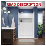 ShowerCast 48in L x 36in W Pan Base, White
