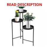 30 in. Metal Corner Plant Stand, Black, 3-Tier
