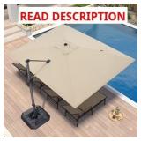 Purple Leaf Cantilever Umbrella Beige