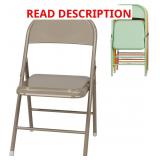 Metal Folding Chair, Steel Frame, Brown
