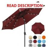 Sun-Ray 9 ft Solar LED Patio Umbrella