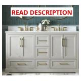 Snowline gray double sink vanity with top