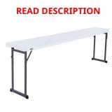 96 in. L White Granite Resin Top Table