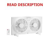9 in. 3-Speed Digital Window Fan with Remote