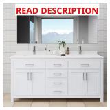 Beckett 72W Double Vanity with Top