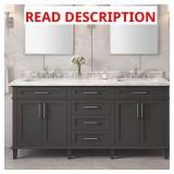 Sonoma 72in Double Sink Vanity + Marble Top