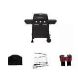 3-Burner Black Gas Grill Combo