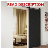 Sliding Barn Door 30x84"   Black Wave Set