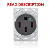Leviton 50A 250V 14-50R Outlet, Black