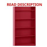 Welded Steel Bookcase, 36x72x12, Red