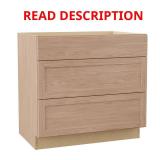 Sinclair 36 in. 3-Drawer Base Cabinet, Oak