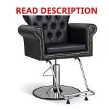 Leather Adjustable Salon Chair, 360  Black
