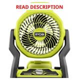 RYOBI ONE+ 18V WHISPER 7-1/2" Fan (Tool) GREEN