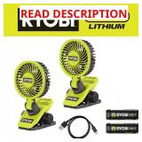 USB Lithium Clamp Fan Kit (2) 2.0Ah USB Batt
