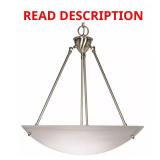 Brushed Nickel 3-Light Pendant Alabaster