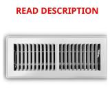4 in. x 12 in. Floor Register, White