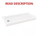 ShowerCast 60x30 White Shower Pan, Left Drain