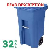 Blue 32-Gal Outdoor Trash Can with Wheels