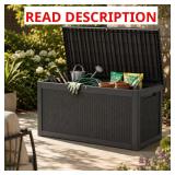 Black Wood Grain Deck Box with Struts