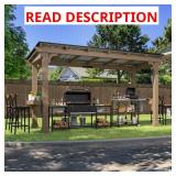 Wooden Grill Gazebo with Steel Roof