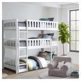 Trill White Triple Twin Bunk Bed