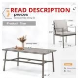 Large Rectangular Table with Umbrella Hole, Grey