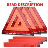Reflective Safety Warning Triangles (3-Pack)