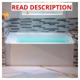 WOODBRIDGE 60" Acrylic Rectangular Tub, White