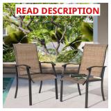 2-Piece Brown Outdoor Indoor Textilene Chairs
