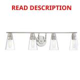 Echo 35 in. 4-Light Satin Platinum Vanity Light