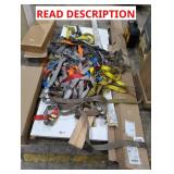 Skid Lot Assorted Items Featuring Ratchet Straps
