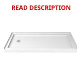 SlimLine 60x32 Shower Pan, White LH Drain