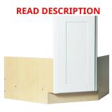 Shaker Corner Sink Base Cabinet, Satin White