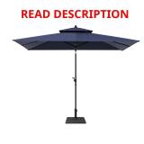 Aluminum Market Tilt Umbrella, Navy Blue