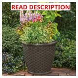 Suncast Sonora 22" Resin Wicker Planter Set