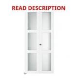 28 in. x 78 in. 3-Lite Frosted Glass Solid Core W