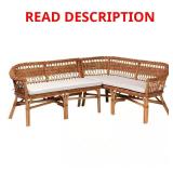 Nella Light Honey Rattan Dining Nook Set (left si