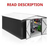Metal Shed Storage with Lockable Doors, White