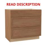 Sinclair 36x24x34.5 in. 3-Drawer Base Cabinet