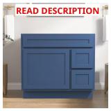 Blue 36x21x32.5 in Bath Vanity w/ 2 Drawers