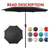 9 ft Round 8-Rib Steel Market Umbrella, Black