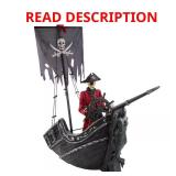 9.5 ft Dead Water Animated LED Pirate Ship